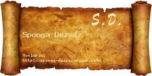 Sponga Dezső névjegykártya
