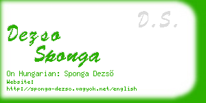 dezso sponga business card